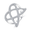 Neueste Silber vergoldet CZ Diamant Ring Custom (CRI01025)